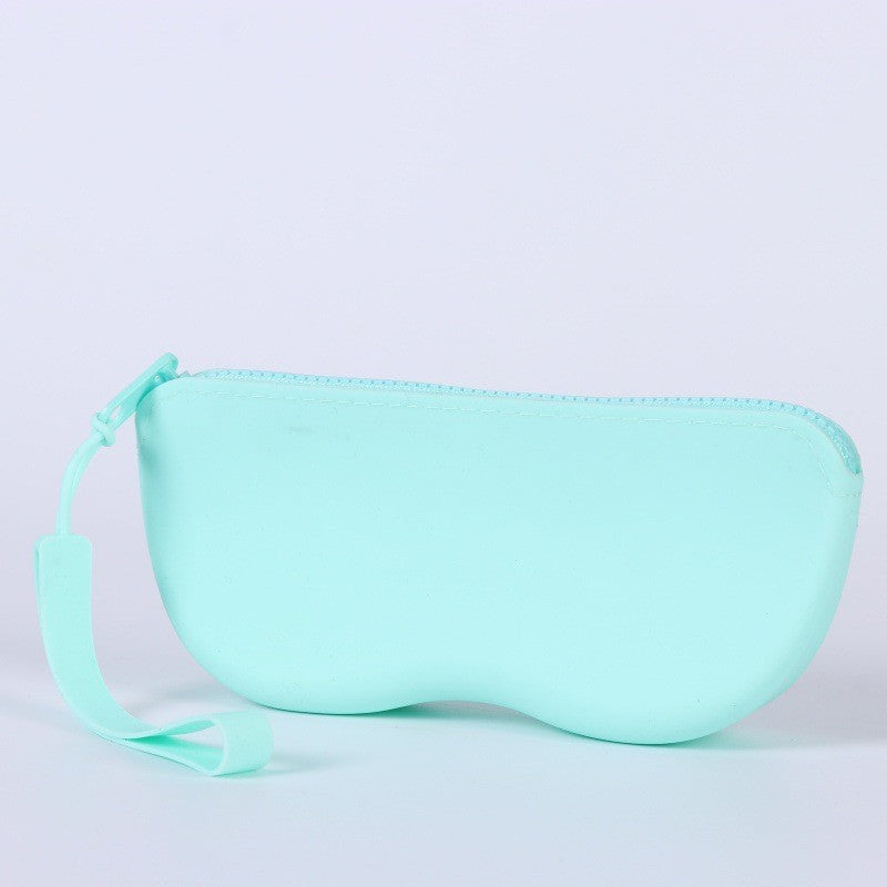CJ mirror storage bag and silicone sunglasses hanging storage box with compartments for organizing eyewear and accessories.
