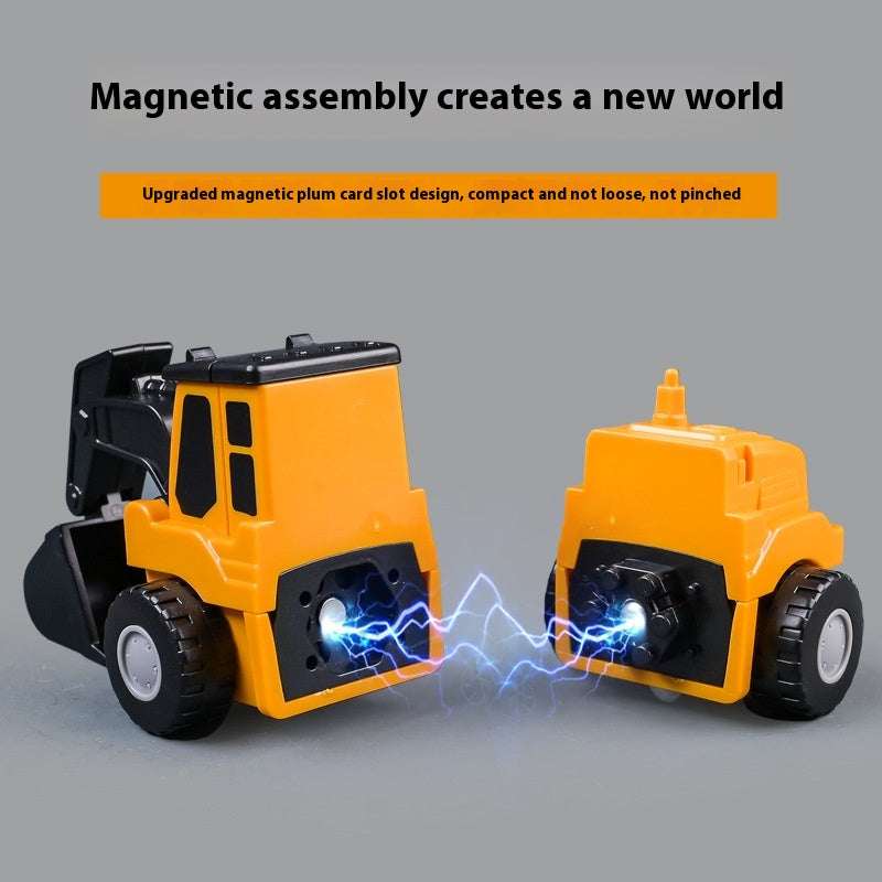 Colorful magnetic building blocks for children by CJ, showcasing assembled deformable toys for educational and creative play.