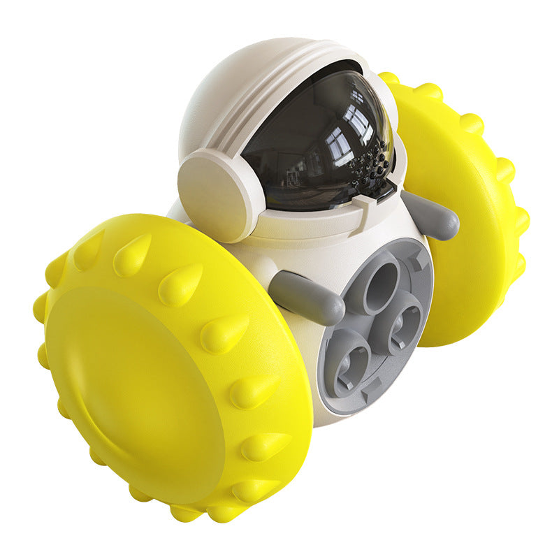 CJ interactive pet toy car designed for cats and dogs, promoting fun, balance, and smart feeding with multifunctional features.