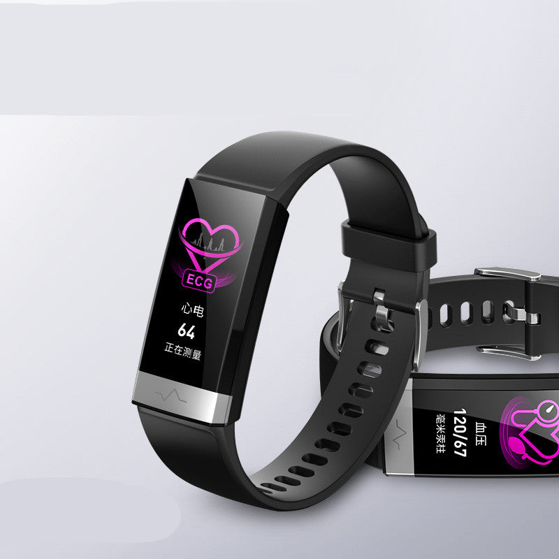 CJ V19 smart bracelet with sleek design, digital display, and adjustable strap, showcasing its modern wearable technology.