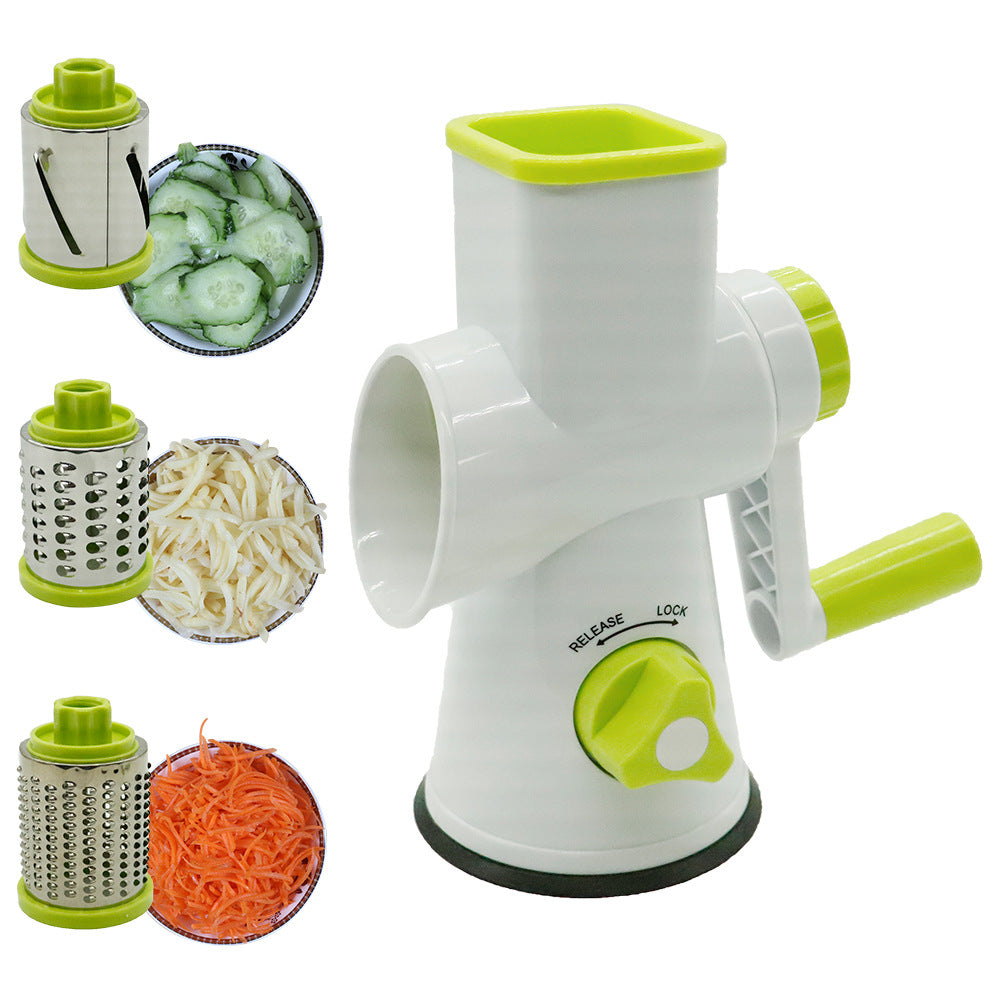 CJ kitchen roller vegetable chopper with multiple blades for efficient vegetable preparation in a household kitchen.