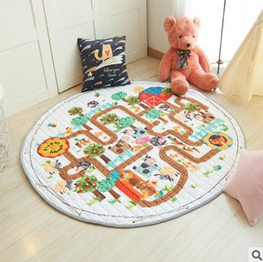 CJ Explosion Models cotton car storage mat with round outing design, ideal for children’s climbing and toy storage.
