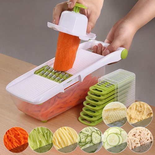 CJ multi-function chopper with stainless steel blades and plastic container for easy food preparation and chopping.