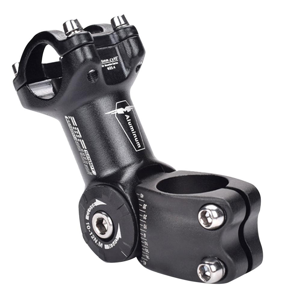 Cj bicycle adjustable stem with flexible angle settings, shown attached to a bike handlebar for customizable height and reach.