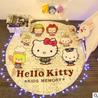 CJ Explosion Models Ins cotton car storage and toy mat, round outing climbing storage bag for children.
