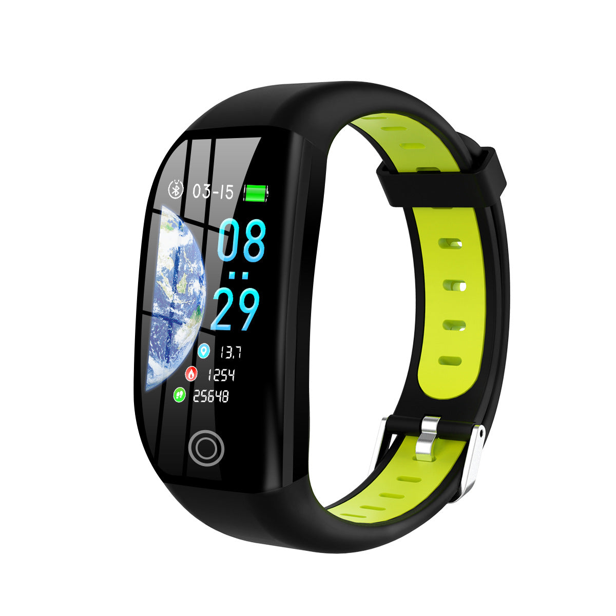 CJ smart sports bracelet with adjustable strap, digital display, and fitness tracking features for active wear.