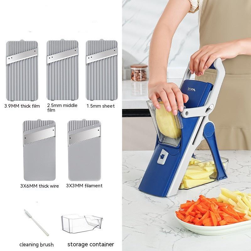 Purple CJ multi-function vegetable chopper for kitchen use, featuring sharp blades and compact design for efficient vegetable preparation.