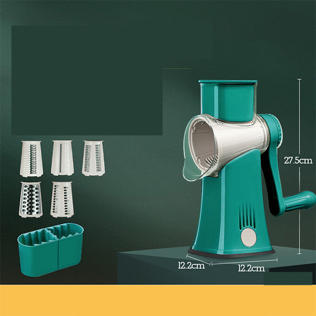 CJ household vegetable slicer and grater, a multi-function kitchen tool with stainless steel blades for slicing and grating vegetables.