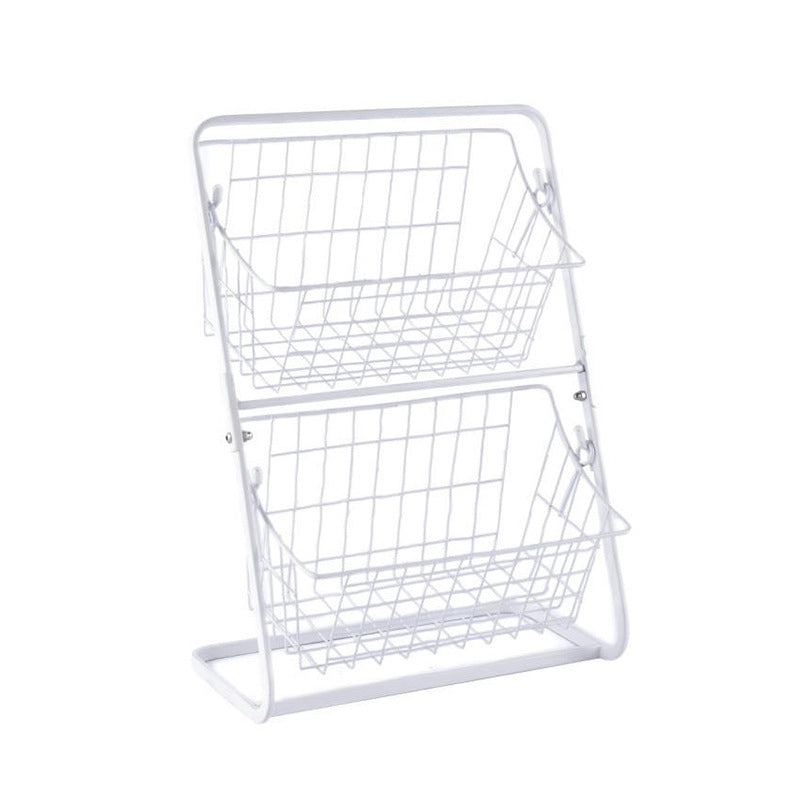 Stainless steel multilayer spice rack and fruit storage rack for kitchen organization, featuring multiple shelves for kitchen storage.