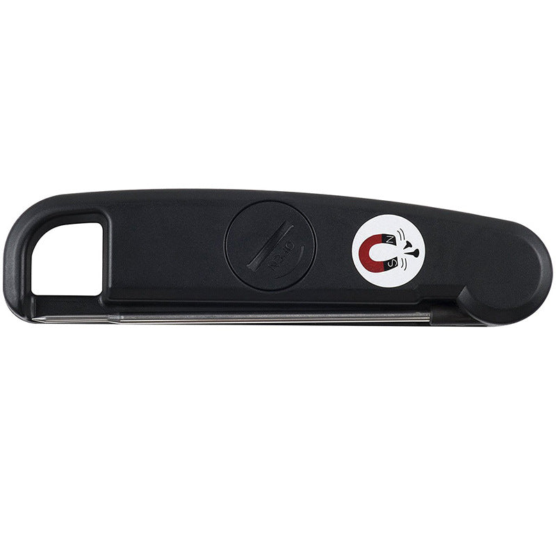 CJ cooking baked goods and meat thermometer with digital display and stainless steel probe for accurate temperature readings.