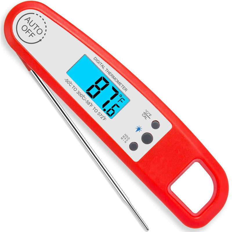 CJ cooking baked goods and meat thermometer, digital kitchen device with stainless steel probe for accurate temperature readings