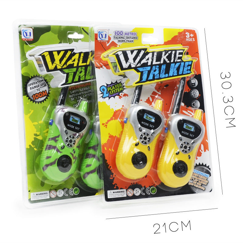 CJ children's mini walkie-talkie toys with two sets, wireless, parent-child interactive outdoor communication devices.