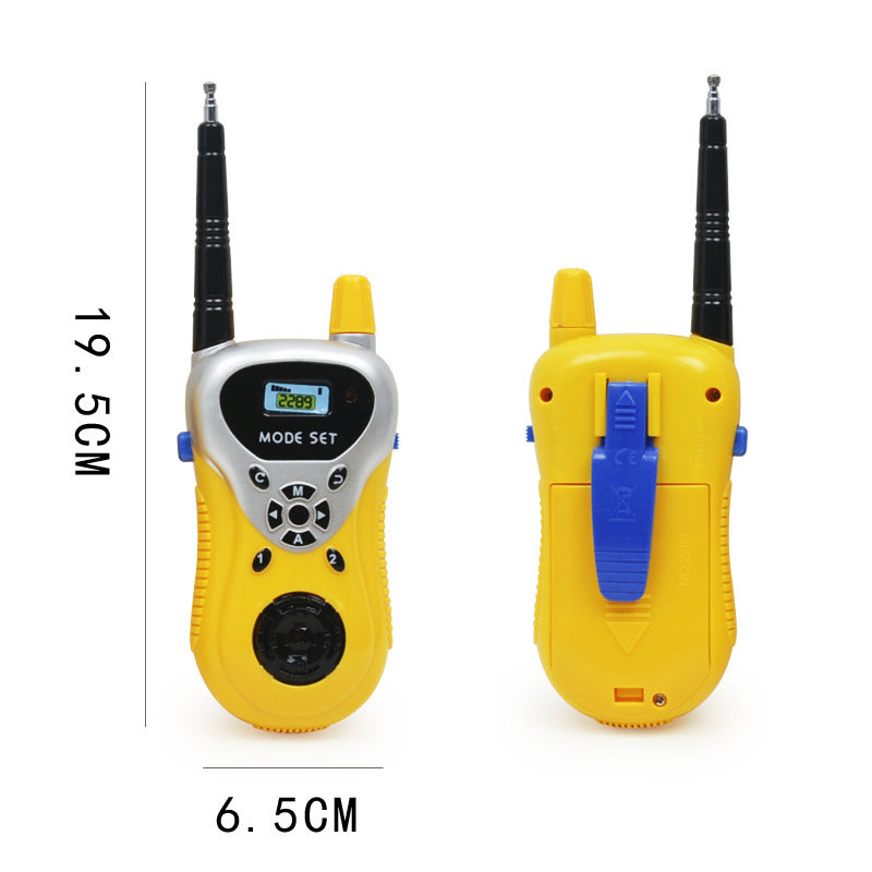 CJ children's mini walkie-talkie toys set with wireless, parent-child interactive design for outdoor play and communication.