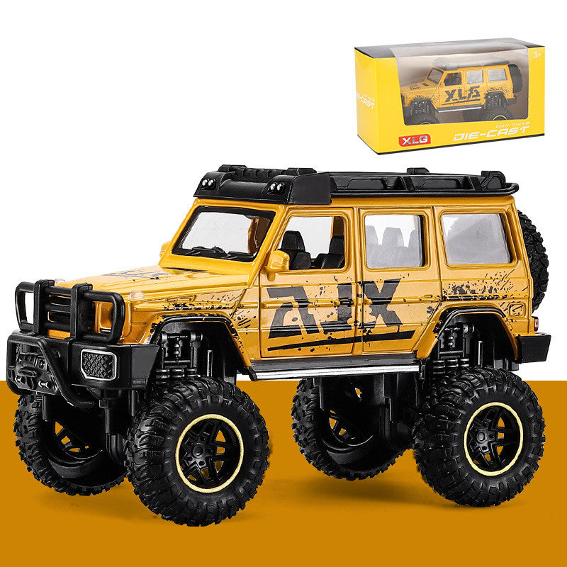 CJ simulation alloy off-road car model toy with detailed modified design, showcasing a rugged miniature vehicle for play or display.