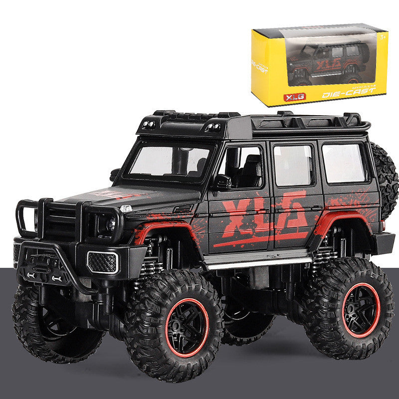 CJ alloy off-road car model toy, detailed simulation of a modified version with rugged design and realistic features.