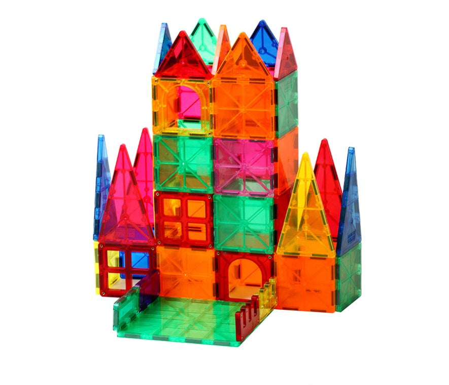 Magnetic puzzle building block toy by CJ featuring colorful interlocking plastic blocks for creative play and construction.