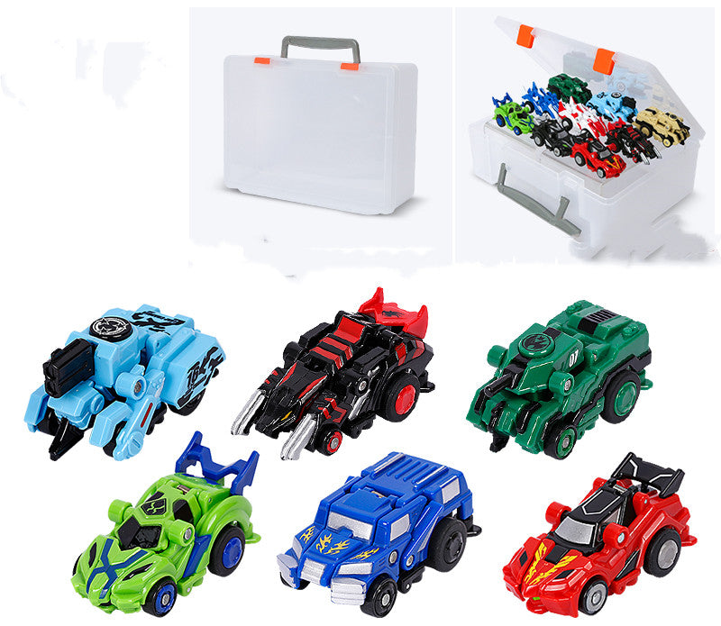 CJ Creative Jumping Warrior Deformation Battle Toy Car and Action Figure set featuring bounce transformation and anime-inspired robot design