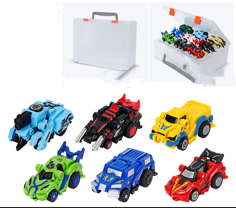 CJ Creative Jumping Warrior deformation battle toy car and bounce transformation robot action figure for boys, featuring anime design.