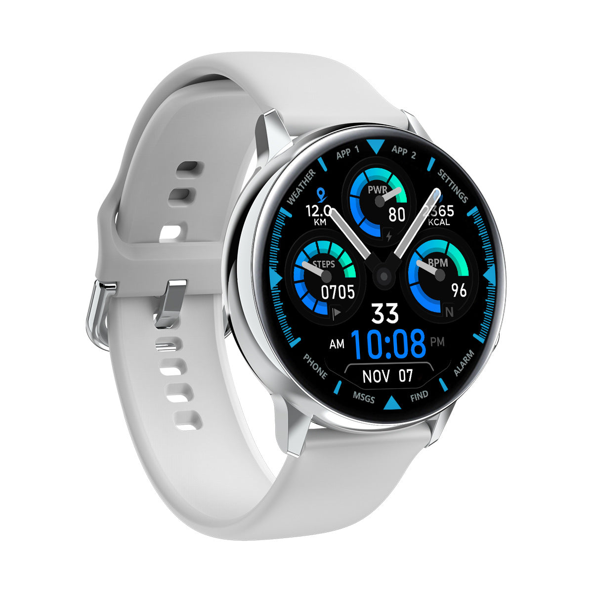 CJ blood oxygen sphygmomanometer and heart rate ECG thermometer positioning watch showing display and wrist strap details.