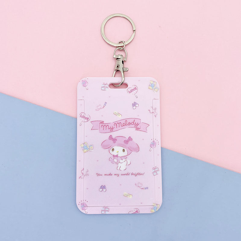 Cartoon girl student meal card set featuring colorful character illustrations, ideal for school meal access and student identification.