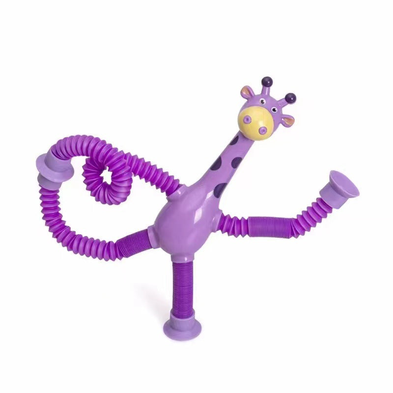 CJ Giraffe Tubes sensory fidget toy with colorful stretch tubes, stress relief for kids, birthday gift, and party favor.