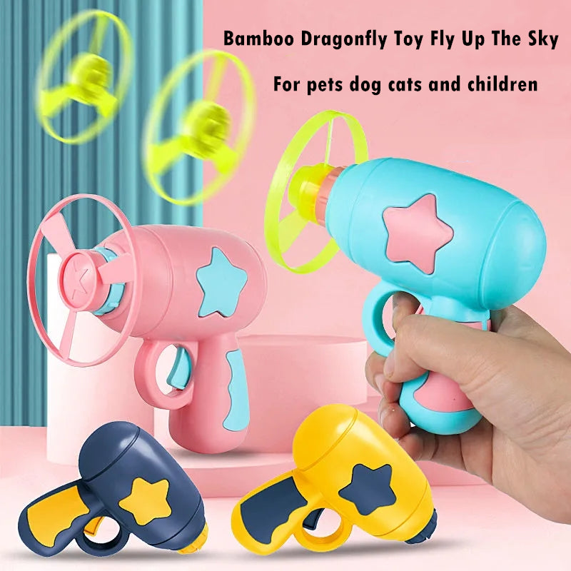 CJ pet LED light toy featuring a luminous bamboo dragonfly design for dogs and cats, ideal for play and training.