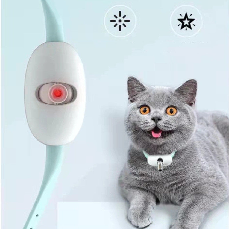 CJ automatic cat toy with smart laser collar, USB charging, interactive kitten teasing toy for playful pet training.