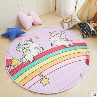 CJ Explosion Models cotton car storage and toy mat, round outing climbing mat with storage bag for children, durable and portable.