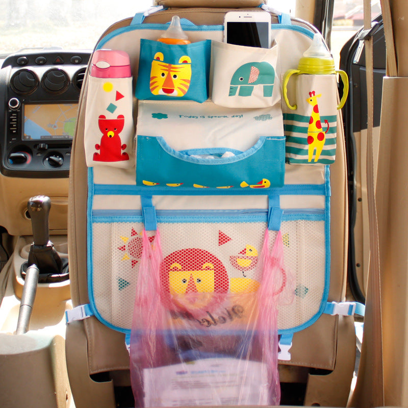 CJ Cartoon Car Storage Bag featuring a playful car design, perfect for organizing toys and accessories in kids' rooms or cars.