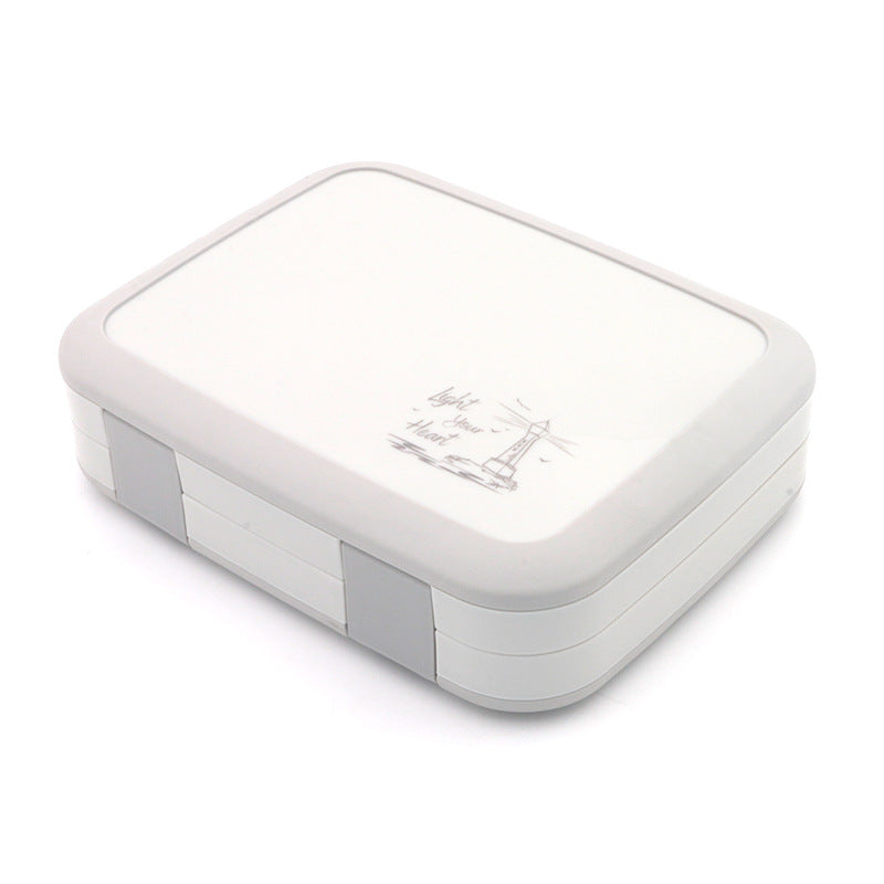 CJ divided student portable meal storage box with multiple compartments for lunch organization and convenience.
