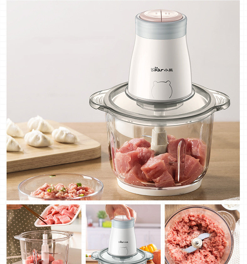 CJ household electric vegetable chopper blender with a compact design, featuring a small multi-function cooking machine for efficient food prep.