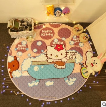 CJ Explosion Models cotton car storage mat and toy organizer, round outing climbing mat with storage bag for children.