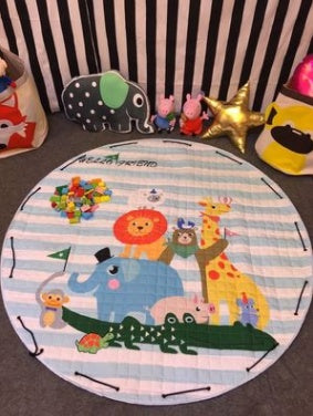 CJ Explosion Models cotton car storage mat and toy organizer, round outing climbing mat with storage bag for children.