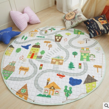 CJ Explosion models cotton car storage mat with round outing design, ideal for children's climbing toy storage and outdoor use.