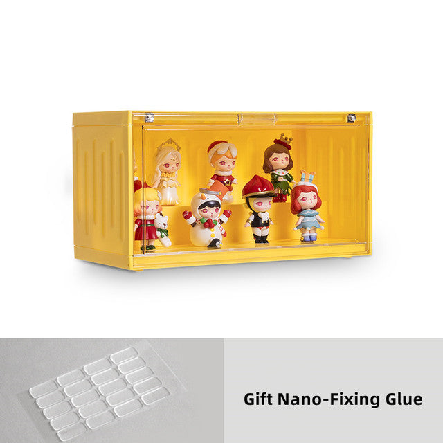 CJ Mart Blind Box Figures Display Case showcasing garage kits and collectible figures in a clear showcase.