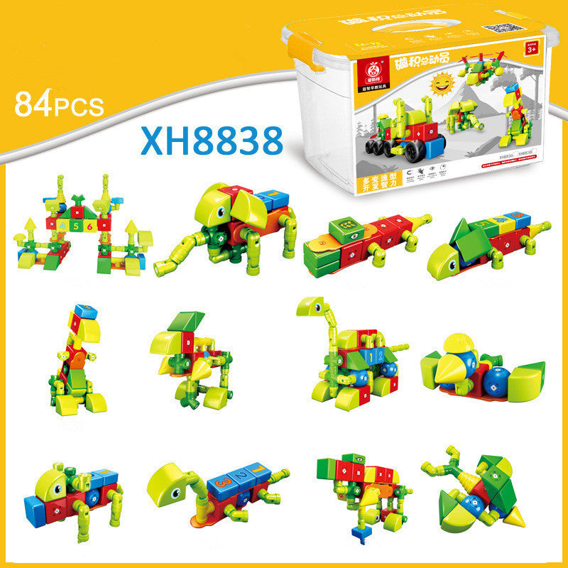 CJ Pure Magnetic Building Blocks assembling toy with large magnetic particles for creative construction and play.