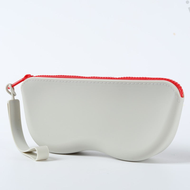 CJ mirror storage bag with silicone sunglasses holder and hanging storage box, compact and convenient for organizing accessories.