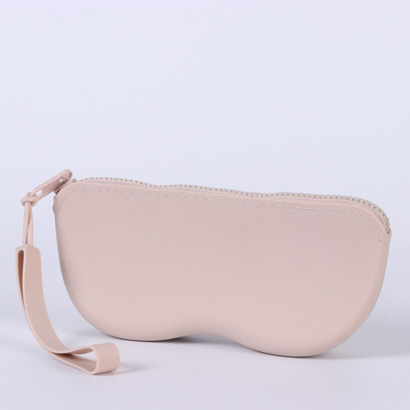 CJ mirror storage bag with silicone sunglasses hanging pouch, compact storage box for organizing glasses and accessories.