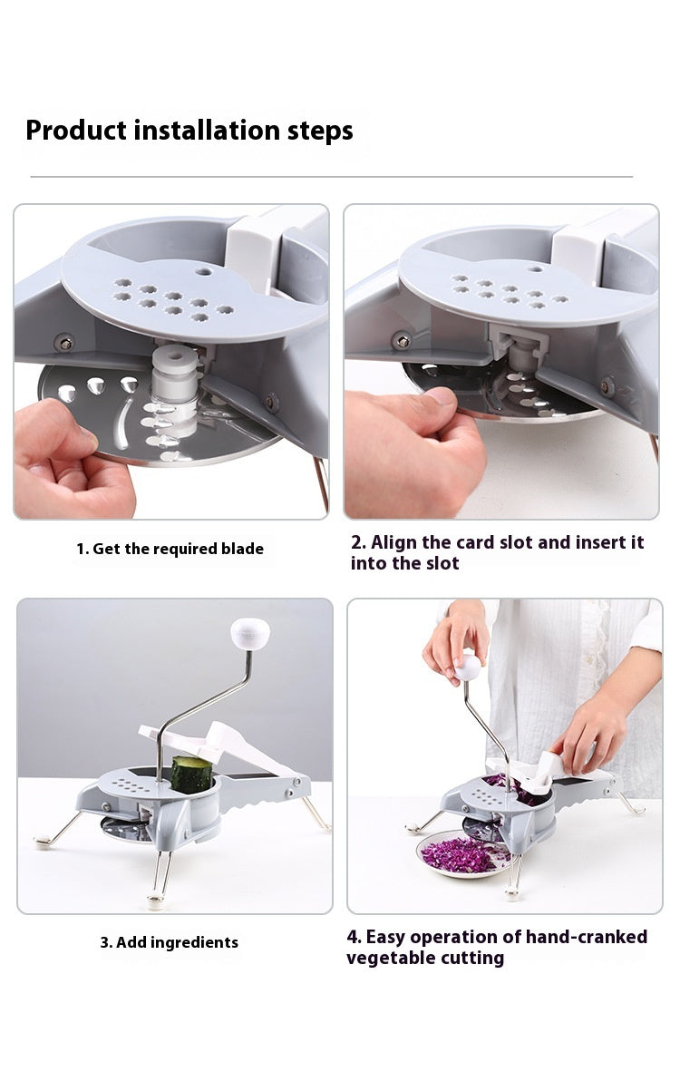 CJ kitchen household multi-function vegetable chopper with stainless steel blades and a compact design for easy food prep.