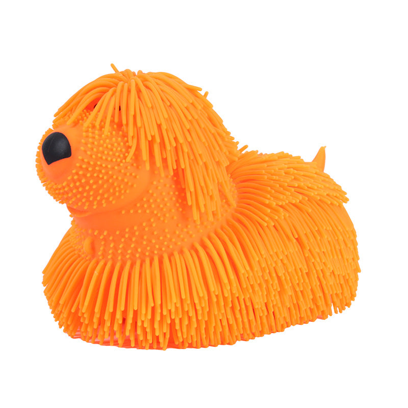 CJ dog squeezing toy with decompression ball, soft and durable pet toy for chewing and play.