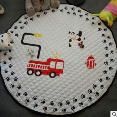 CJ explosion models cotton car storage and toy mat, round outing climbing storage bag for children, soft and portable for travel.