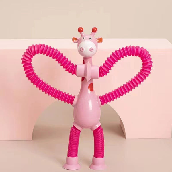 CJ Giraffe Tubes sensory fidget toy with colorful spring stress relief tube for kids, ideal for birthday gifts and party favors.