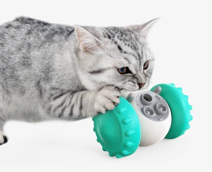 CJ cat and dog toy car for interactive feeding, featuring a balance and fun development design for pets.