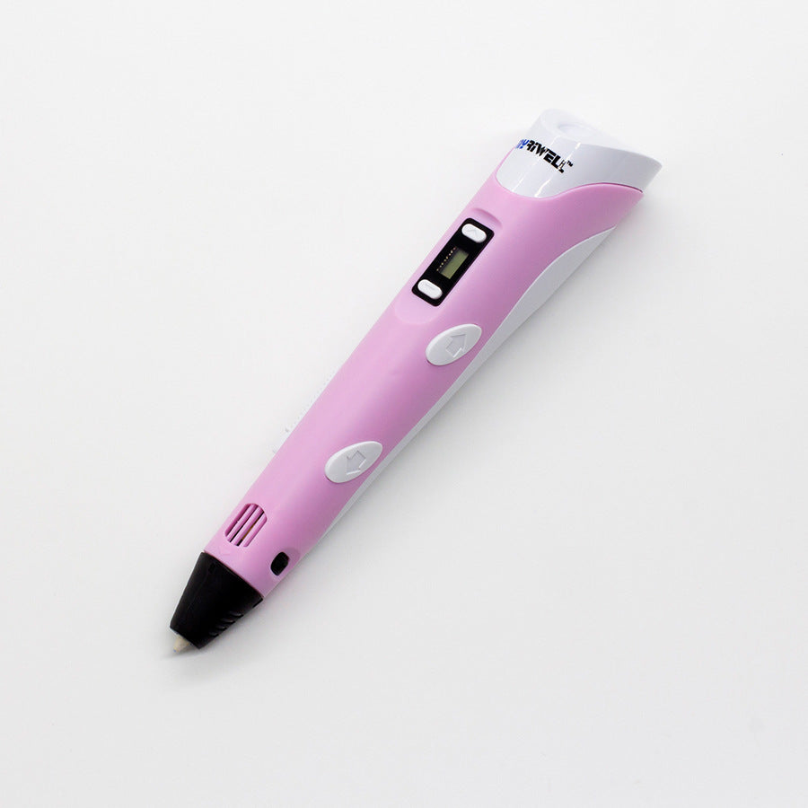 CJ 3D printing pen for kids, educational DIY toy with smart ideas, showcasing colorful 3D filament and creative design in use.