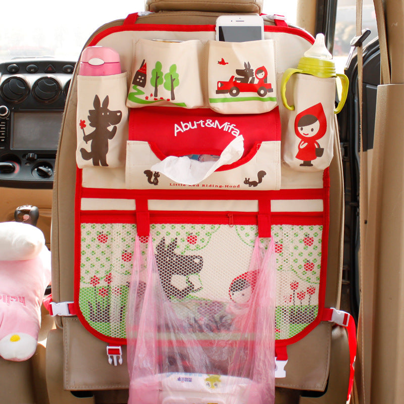 Cartoon car storage bags by CJ featuring colorful, playful designs for organizing toys and accessories.