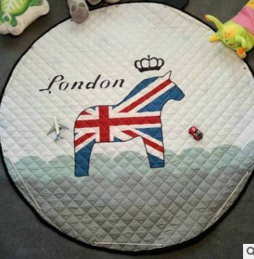 CJ Explosion Models cotton car storage mat and toy organizer with round outing climbing mat and storage bag for children.