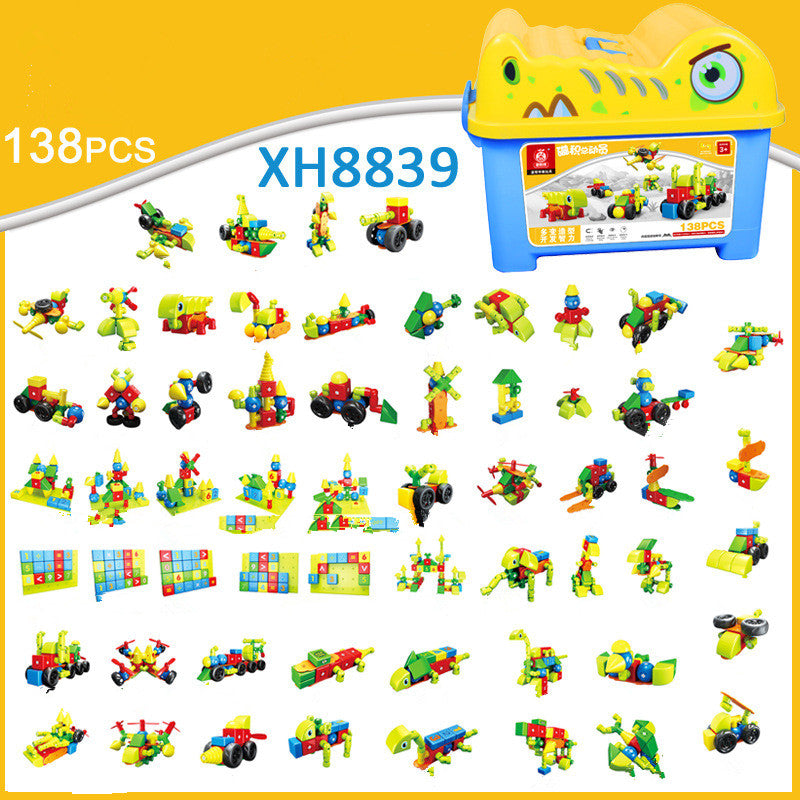 CJ Pure Magnetic Building Blocks assembling toy with large particles, showing colorful magnetic pieces connected in creative structures.