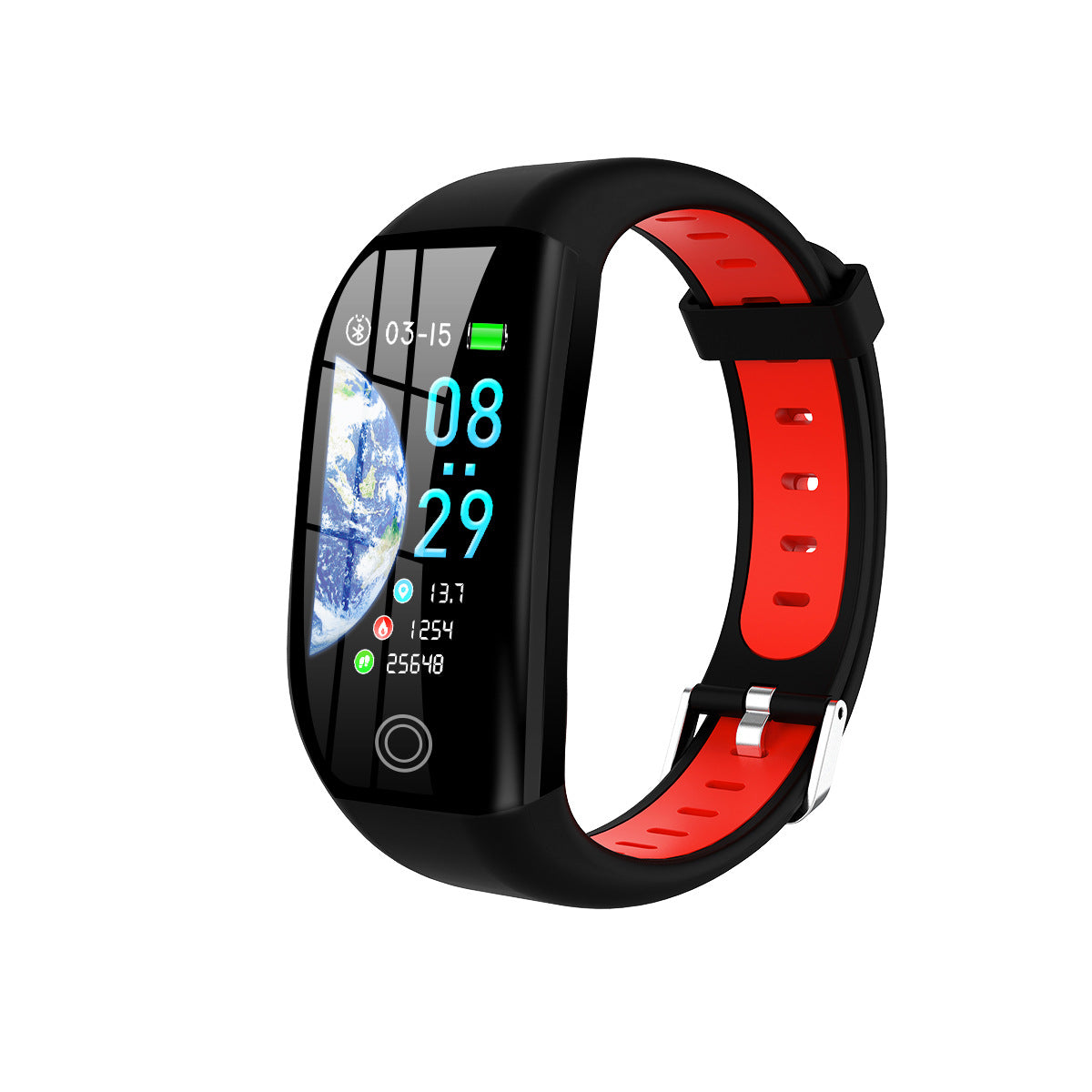 CJ smart sports bracelet with digital display, black band, and fitness tracking features for active wear.