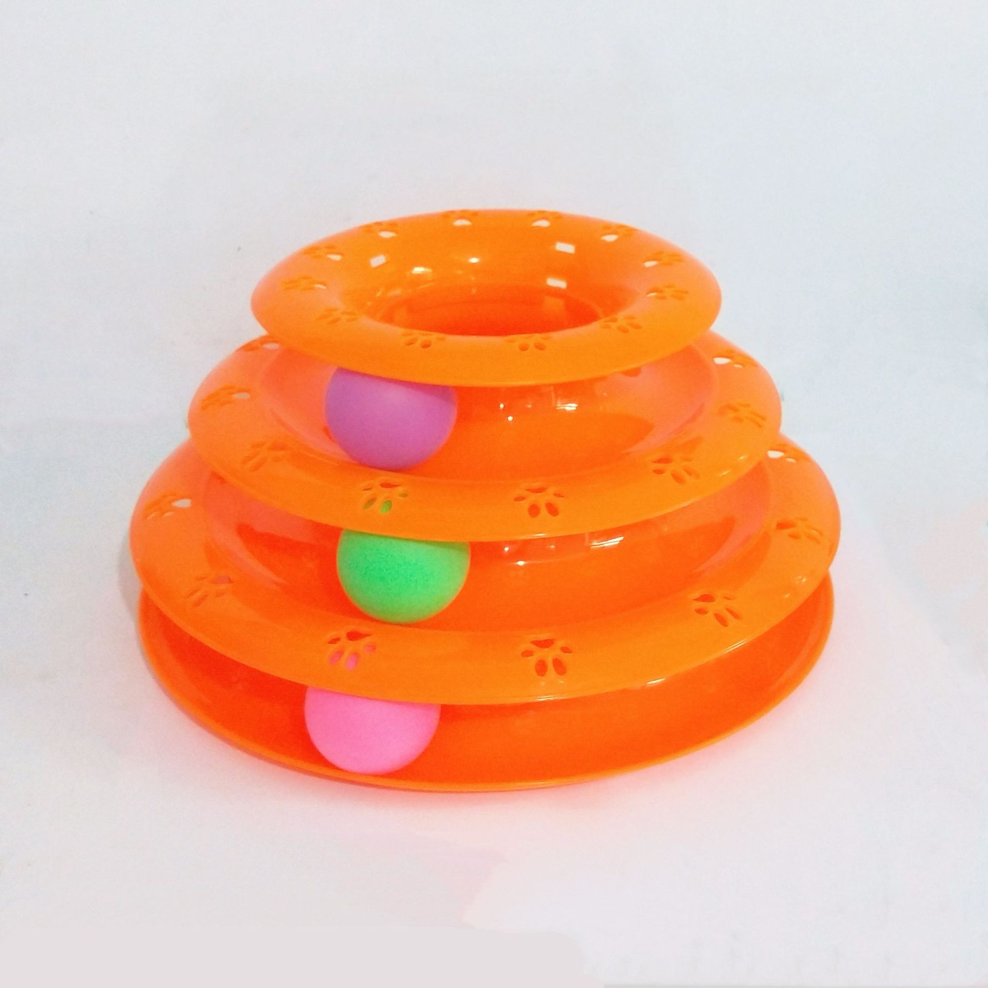 Cute cat pet educational toy from CJ, featuring colorful interactive design to stimulate feline curiosity and playfulness.
