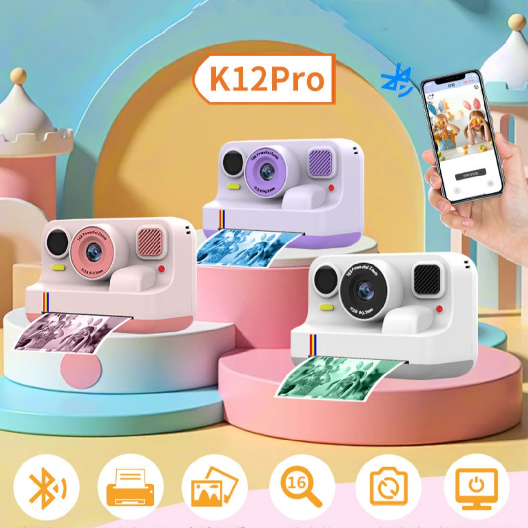 CJ portable instant HD color-printing camera with compact design and built-in viewfinder, ideal for quick photo prints.